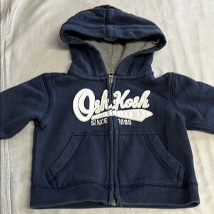 6M OshKosh B'gosh Blue Zip-Up Hoodie Sweatshirt